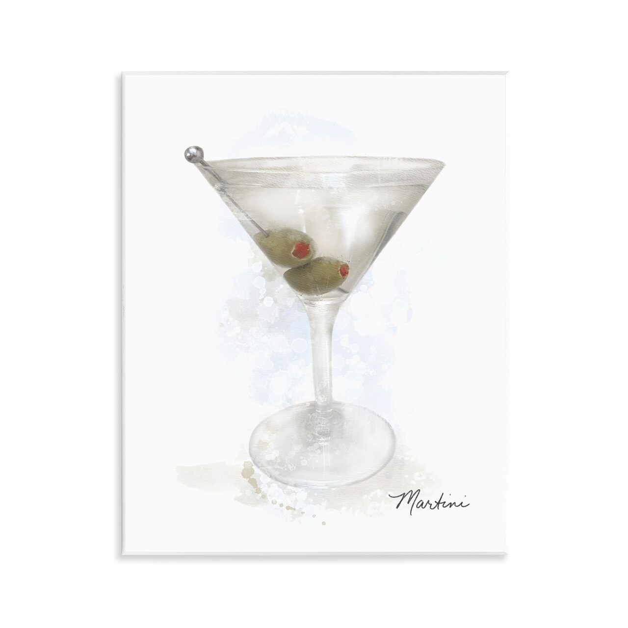 Stupell Industries Soft Muted Martini Wall Plaque Design by Matthew Piotrowicz
